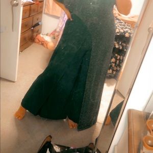 Dark green flare jumpsuit